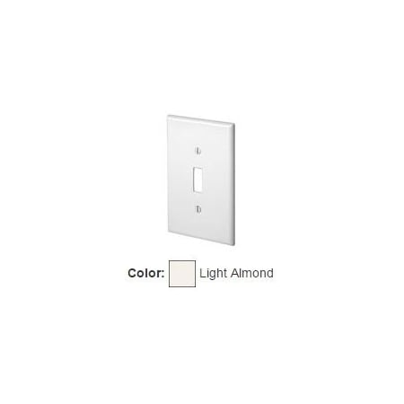 Leviton Switch Wallplate, Midway Size, Gang 1, Light Almond PJ1-T