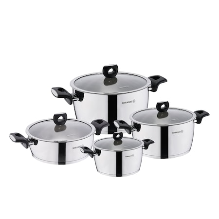 Korkmaz Nora 8 Piece Stainless Steel Casserole Cookware Set A2988