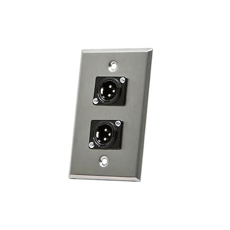 Monoprice A/V Wallplate, XLR(M), 3Pin, 2Port 7398