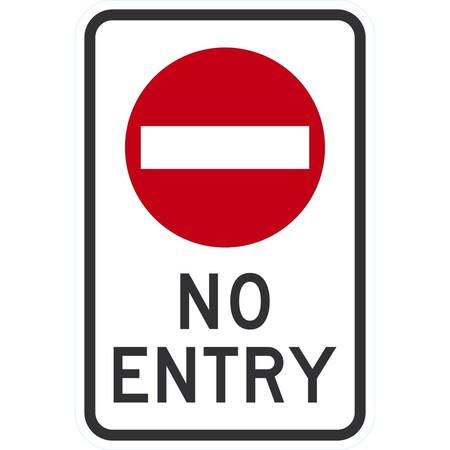 Lyle No Entry (W/Sym), 12x18, High Intensity Prismatic, White G-3850-HI_12x18