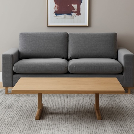 Homeroots 55" Natural Solid Wood Double Pedestal Coffee Table 596406