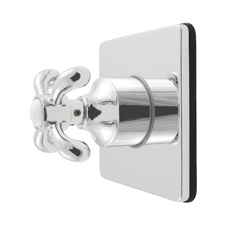 Kingston Brass Single-Handle Six-Way Diverter Valve with Square Trim Kit, Polished Chrome KS4041TX