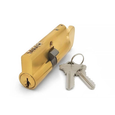 Ecs Hardware Durable Prem Profile Cylinder Single Sided Thumb Turn, Schlage SC1 Keyway, Keyed Alike, US3, Bright Pol ECSH-EPCR-US3-SC1-KA10