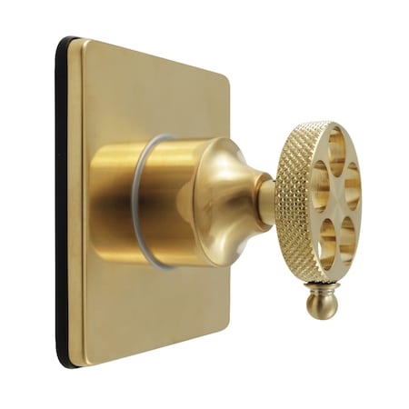 Kingston Brass Single-Handle Three-Way Diverter Valve with Square Trim Kit, Brushed Brass KS3047RKX