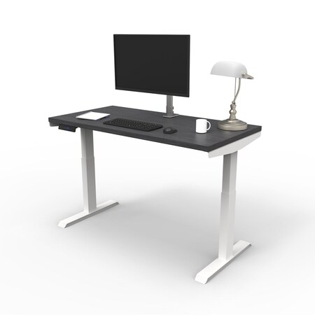 We'Re It Lift It Electric Sit Stand Desk, 46.25 H, 24 W X Laminate wood, metal, White VL22WH4824-6307