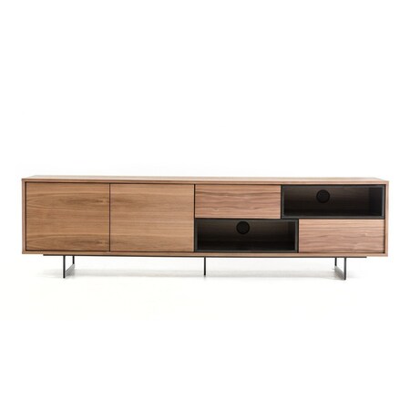 Homeroots 71in Brown And Black Enclosed Storage TV Stand 473288