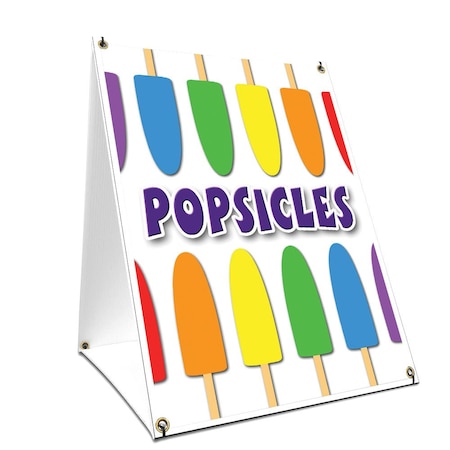 Signmission Popsicles, 24 Inch x 18 Inch A-frame Yard Sign, Plastic Sign SBC-1824-Popsicles