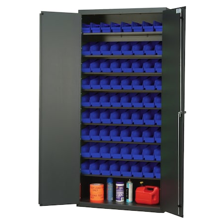 Quantum Storage Systems SPECIALTY CABINET W/72 BLUE BINS QPR-101BL