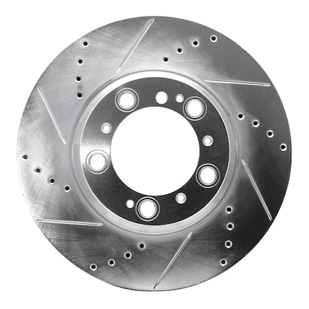 Dynamic Friction Co DFC Brake Rotor - Drilled and Slotted - Silver 631-02066D
