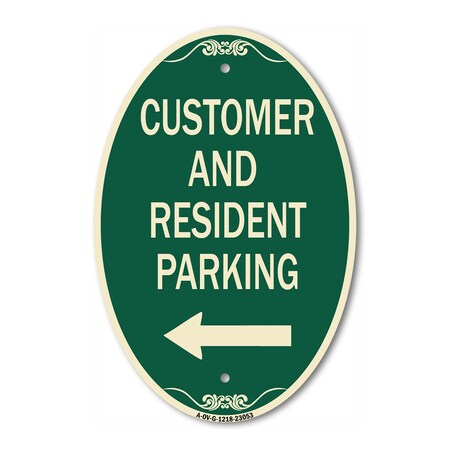 Signmission Reserved Parking Sign Customer and Visitor Pa, 12 In X 18 In Architectural, Heavy Gauge Aluminum A-OV-G-1218-23053