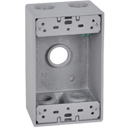 Evolve FSB50-5 1 Gang Rectangular Outlet Box With Five 0.5 in. Holes, Gray EV564638