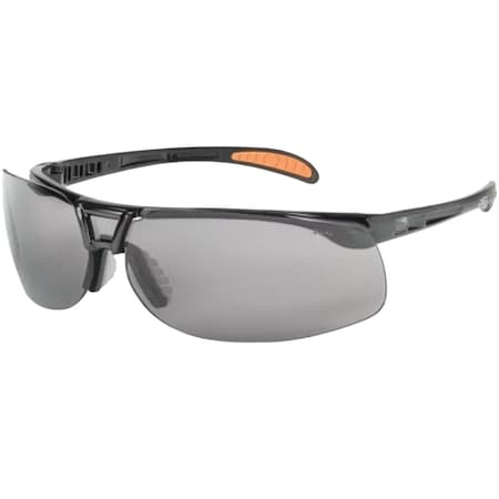 Uvex Semi-Rimless Safety Glasses with Black Frame, Gray Lens with Hydroshield Anti-Fog Coating S4201HS