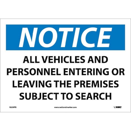 Nmc Notice Subject To Search Sign, N209PB N209PB
