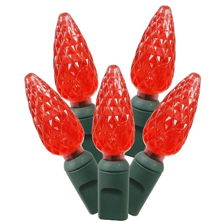 Vickerman LED Green Wire End Connecting 4 in. Spacing 34 ft. Long Light Set with Red Lights X4G8103