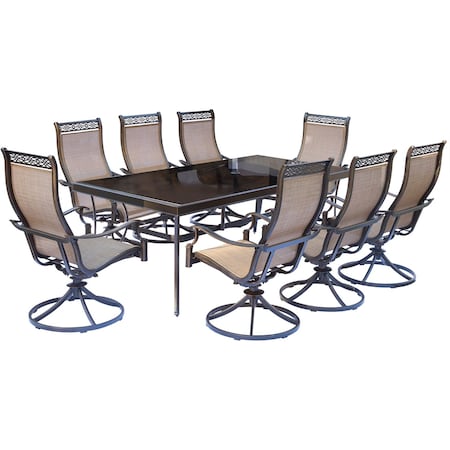 Hanover Monaco 9-Piece Dining Set MONDN9PCSWG