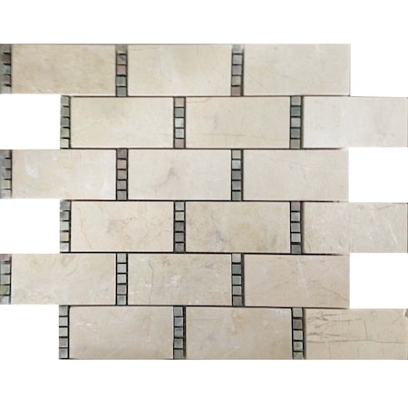 Apollo Tile Stone Beige 12x13 Crema Marfil Marble Dream Floor and Wall Mosaic Tile 5.28 sqft/case, 5PK APLVL88R04A