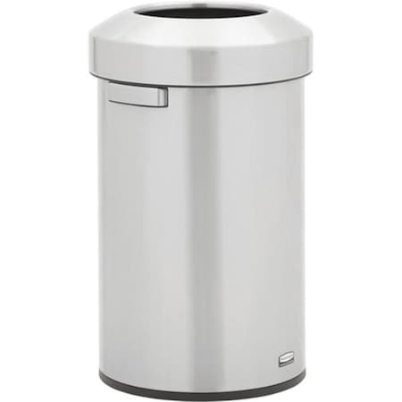 Eat-In 16 gal Metal Round Rubbermaid Commercial Refine Waste Container, Stainless Steel EA2489163