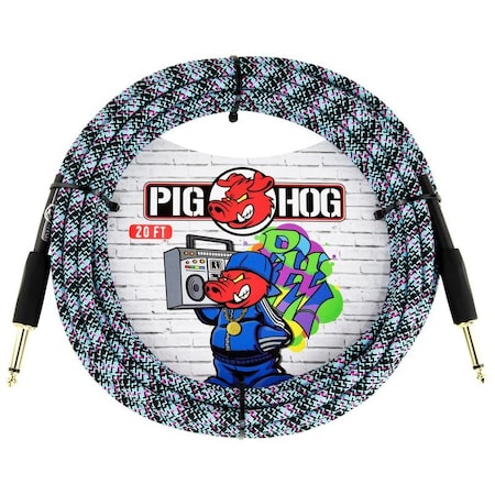 Pig Hog ''Blue Graffiti'' Instrument Cable, 20-Feet Straight PCH20GBL