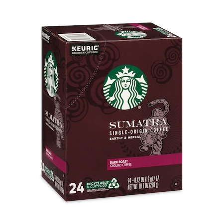 Starbucks Coffee, Sumatra, K-Cup, Coffee, 0.6 lbs, 24 PK 12434953
