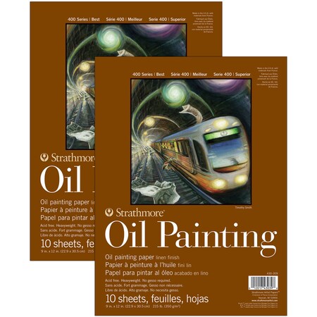 Strathmore 400 Series Oil Pad, Glue Binding, 10 Sheet, 9x12 inch, 2PK P430-309-1