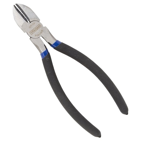 Vulcan Diagonal Cutting Plier, 7 in OAL, 1.2 mm Cutting Capacity, 1 in Jaw Opening, Black/Blue Handle JL-NP015