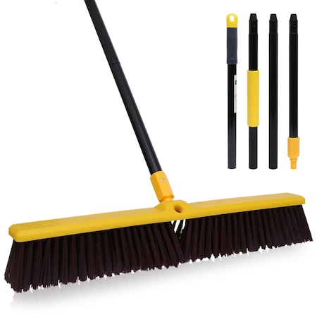 Kleen Handler 24 in Sweep Face Push Broom, Synthetic, Black KHHD-EXHPB-BKY-24-1-OMP