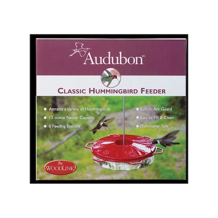 Audubon Bird Feeder Hummingbird 12 oz Plastic Hummingbird 6 ports NAH1
