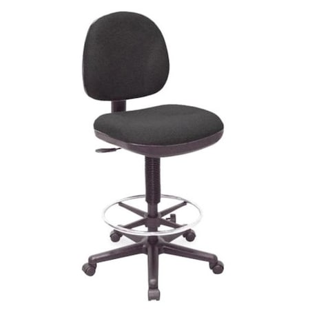 Lorell Millenia Adjustable Task Stool with Back, Black LLR80008