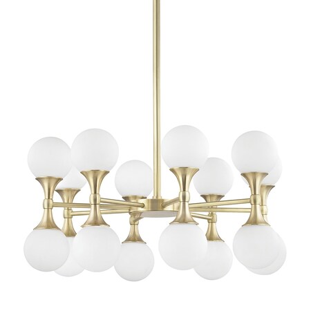 Hudson Valley Lighting Astoria 16 Light Chandelier 27 In. Aged Brass 3316-AGB
