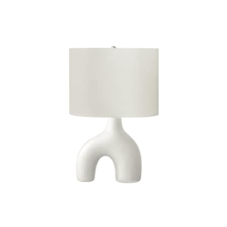 Monarch Specialties Lighting, 25"h, Table Lamp, White Ceramic, Ivory / Cream Shade, Contemporary, Modern I 9665