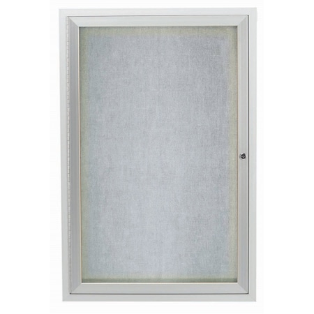 Aarco Outdoor Illuminated Enclosed Bulletin Board w/ Al Frame, Clear Satin Anodized Al, 48''Hx36''W ODCC4836RI