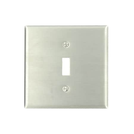 Leviton Switch Wallplate, Standard Size, Gang 2, Stainless Steel 84040-40