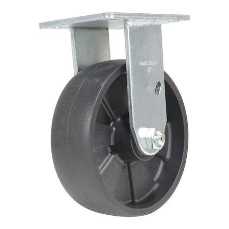 Vestil Glass Filled Nylon Rigid Caster 6 In. Diameter x 2 In. Width 1200 Lb. Capacity Black CST-VE-6X2GFN-R