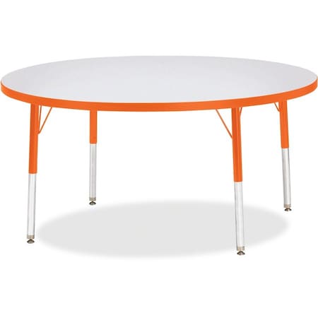 Jonti-Craft Berries Round Activity Table, 48 in. Diameter, E-height, Freckled Gray/Orange/Gray 6433JCE114