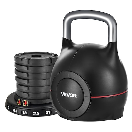 Vevor Adjustable Kettlebell with 7 Weight Levels 5/11.5/18/24.5/31/37.5/44 lbs K002