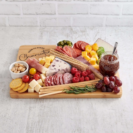 Hic Kitchen Maison du Fromage Rectangular Bamboo Charcuterie Serving Board 43212