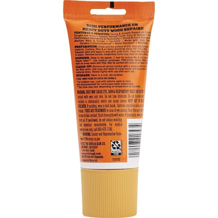 Gorilla Glue 6 Oz. Golden Oak Wood Filler Tube 112125