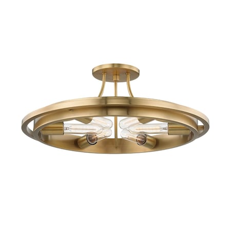 Hudson Valley Lighting Chambers 6 Light Semi Flush 21 In. Aged Brass 2721-AGB