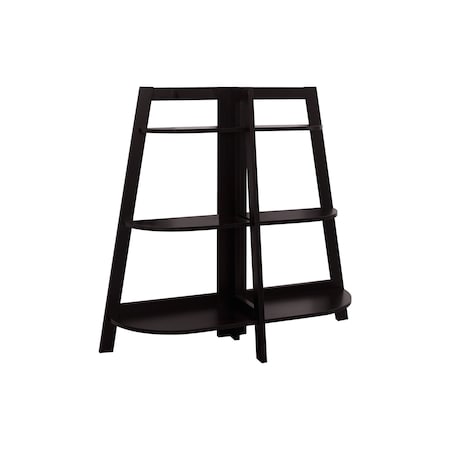 Homeroots 47" Espresso Particle Board and Wood Six Tier Etagere Bookcase 489809