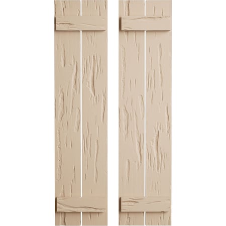 Ekena Millwork Rustic Two Board Spaced Board-n-Batten Pecky Cypress Faux Wood Shutters, 11 1/2"W x 44"H SHUBSS11X44PCPR