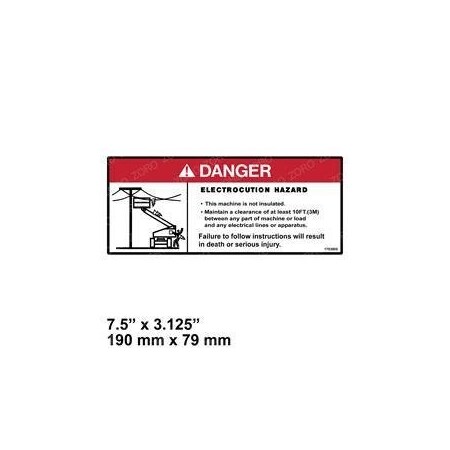 Jlg REPLACEMENT DECAL, DANGER ELECTROCUTION 1703805