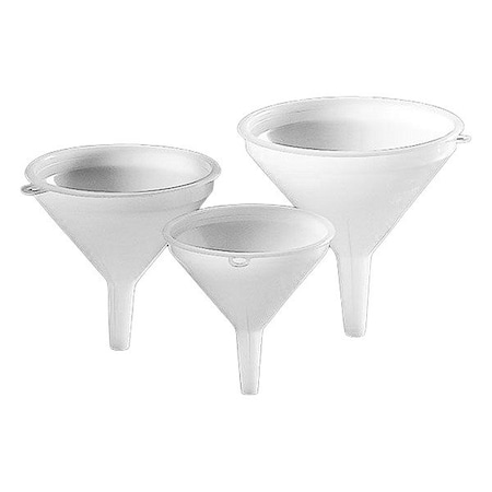 Zoro Select Lab Funnels, HDPE, Colorless, PK5 600178