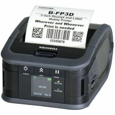 Toshiba B-FP3D Wireless Mobile Direct Thermal Printer for Receipts and Labels B-FP3D-GH52-QM-R