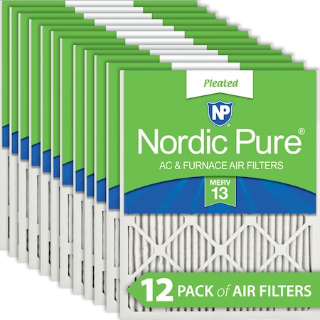 Nordic Pure 20x25x1 Pleated Air Filter, High Capacity, Electrostatically Charged Synthetic Media, MERV 13 20x25x1M13-12