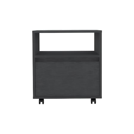 Homeroots 20" Black Wood One Drawer Nightstand 526150