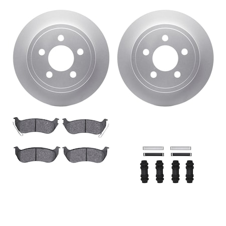 Dynamic Friction Co DFC GEOSPEC Coated Rotor- Heavy Duty Brake Pad includes Hardware 4412-42027