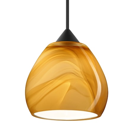 Besa Lighting Besa Tay Tay Pendant, Honey, Black Finish, 1x 5W LED 1XT-5605HN-LED-BK