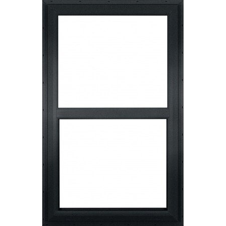 Factory 2U Windows Single Hung Window 36in x 48in Black Ext / White Int Vinyl LowE Insulated Glass High Alt 803753