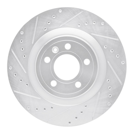 Dynamic Friction Co DFC Brake Rotor - Drilled and Slotted - Silver 631-54065L