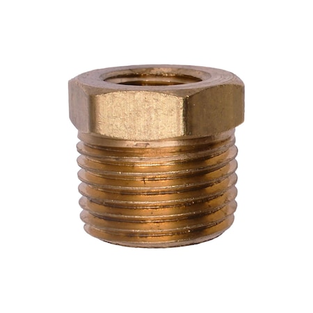Auveco Brass Threaded Reducing Bushing 1/2in Exterior Threads 1/4in Interior Threads, 5PK 303
